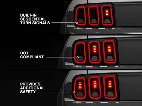 Raxiom 05-09 Ford Mustang Gen5 Tail Lights- Black Housing (Smoked Lens) - Truck & Automotive