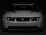 Gray Mustang with sleek LED halo fog lights for a bold look