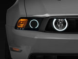Car headlights with halo rings for Ford Mustang GT LED Halo Fog Lights in chrome