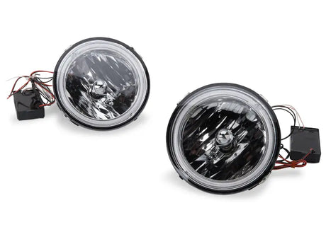 Two round LED Halo Fog Lights with wiring for Ford Mustang GT 05-12