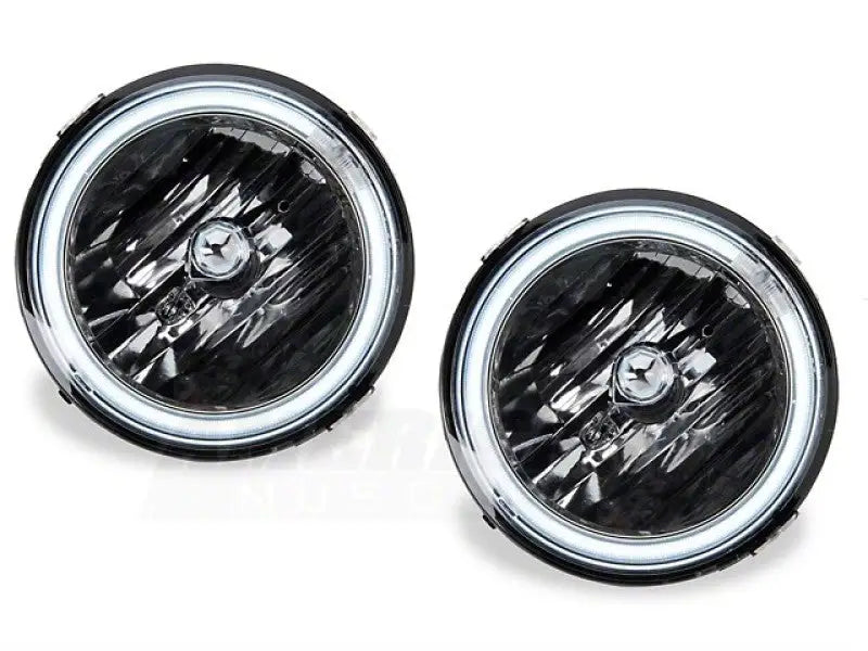 Pair of round LED halo fog lights with halo rings for Ford Mustang GT 05-12