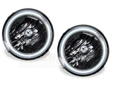 Pair of round LED halo fog lights with halo rings for Ford Mustang GT 05-12