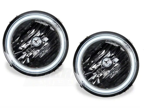 Pair of round LED halo fog lights with halo rings for Ford Mustang GT 05-12