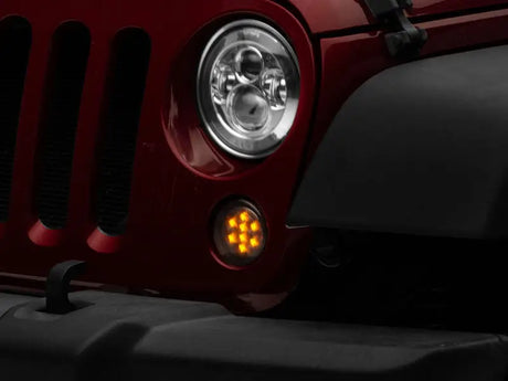 Raxiom 07-18 Jeep Wrangler JK Axial Series LED Amber Turn Signals (Smoked) - Truck & Automotive