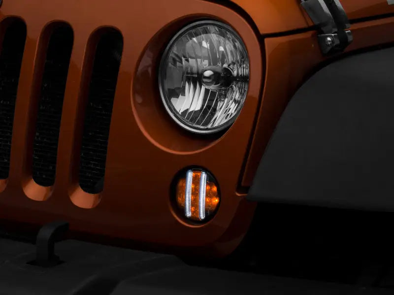 Raxiom 07-18 Jeep Wrangler JK Axial Series LED Front Turn Signals (Smoked) - Truck & Automotive