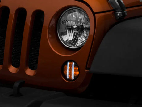 Raxiom 07-18 Jeep Wrangler JK Axial Series LED Front Turn Signals (Smoked) - Truck & Automotive