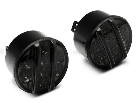 Raxiom 07-18 Jeep Wrangler JK Axial Series LED Front Turn Signals (Smoked) - Truck & Automotive