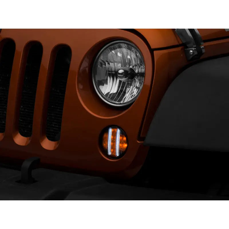 Raxiom J119943 Raxiom 07-18 Jeep Wrangler JK Axial Series LED Front Turn Signals (Smoked)