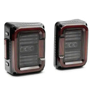 Raxiom 07-18 Jeep Wrangler JK Axial Series LED Halo Tail Lights- Black Housing (Dark Smoked Lens) - Truck & Automotive