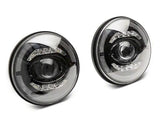 Raxiom 07-18 Jeep Wrangler JK Axial Series LED Headlights- Black Housing (Clear Lens) - Truck & Automotive