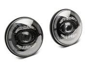 Raxiom 07-18 Jeep Wrangler JK Axial Series LED Headlights- Black Housing (Clear Lens) - Truck & Automotive