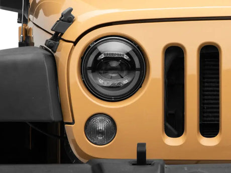 Raxiom 07-18 Jeep Wrangler JK Axial Series LED Headlights- Black Housing (Clear Lens) - Truck & Automotive
