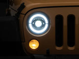 Raxiom 07-18 Jeep Wrangler JK Axial Series LED Headlights- Black Housing (Clear Lens) - Truck & Automotive