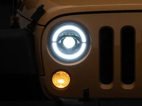 Raxiom 07-18 Jeep Wrangler JK Axial Series LED Headlights- Black Housing (Clear Lens) - Truck & Automotive