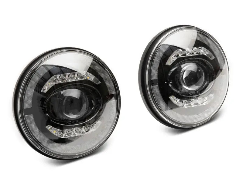Raxiom 07-18 Jeep Wrangler JK Axial Series LED Headlights- Black Housing (Clear Lens) - Truck & Automotive
