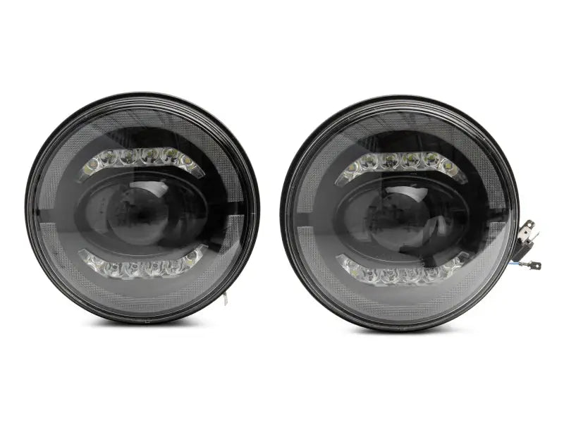 Raxiom 07-18 Jeep Wrangler JK Axial Series LED Headlights- Black Housing (Clear Lens) - Truck & Automotive