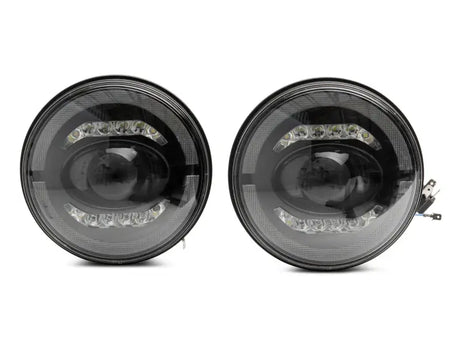 Raxiom 07-18 Jeep Wrangler JK Axial Series LED Headlights- Black Housing (Clear Lens) - Truck & Automotive