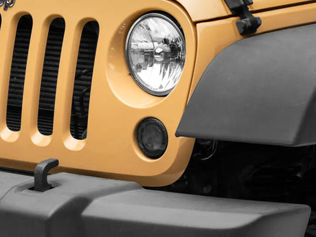 Yellow Jeep Wrangler front with Axial Series LED turn signals for Jeep Wrangler JK