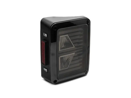 Raxiom 07-18 Jeep Wrangler JK Axial Series Vision LED Tail Lights- Black Housing (Smoked Lens) - Truck & Automotive