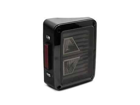 Raxiom 07-18 Jeep Wrangler JK Axial Series Vision LED Tail Lights- Black Housing (Smoked Lens) - Truck & Automotive