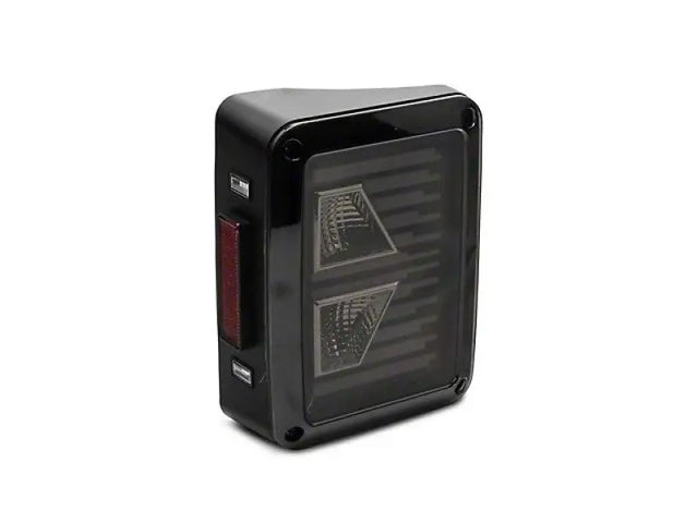 Raxiom 07-18 Jeep Wrangler JK Axial Series Vision LED Tail Lights- Black Housing (Smoked Lens) - Truck & Automotive