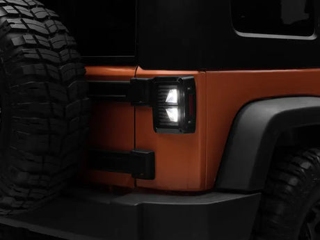 Raxiom 07-18 Jeep Wrangler JK Axial Series Vision LED Tail Lights- Black Housing (Smoked Lens) - Truck & Automotive