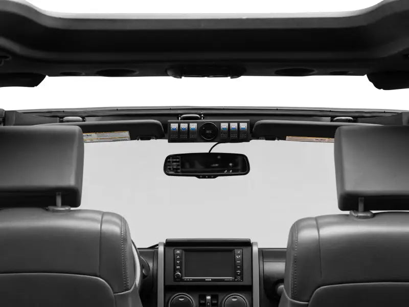 Vehicle interior with control box and switch panel for Jeep Wrangler JK