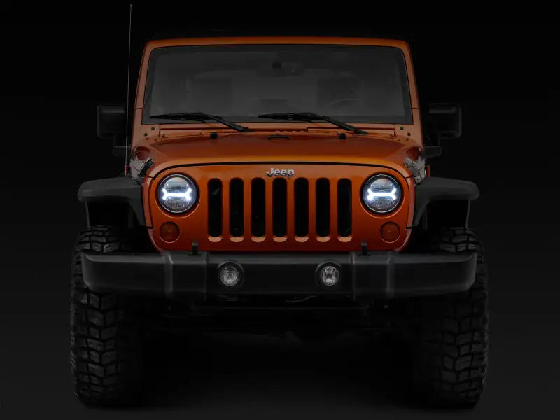 Raxiom 07-18 Jeep Wrangler JK LED Halo Headlights- Black Housing (Clear Lens) - J123773