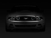 Dark gray Mustang with smoked ccfl halo fog lights and halo fog lights upgrade