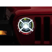 Raxiom J137646 Raxiom 18-22 Jeep Wrangler JL/ JT 9-Inch LED Headlights w/ DRL and Halo- Black Housing (Clear Lens)