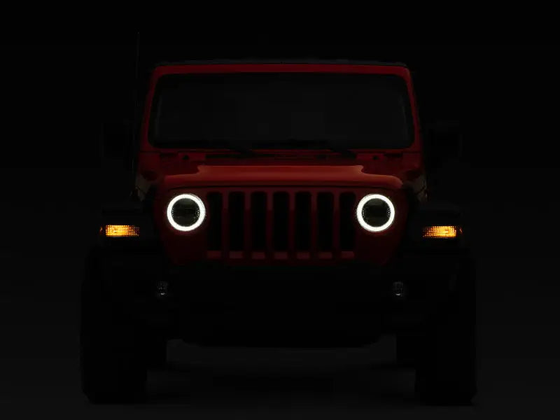 Raxiom 18-22 Jeep Wrangler JL/JT Axial Series LED Headlights- Black Housing (Clear Lens) - Truck & Automotive
