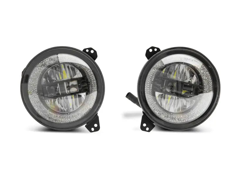 Raxiom 18-22 Jeep Wrangler JL/JT Axial Series LED Headlights- Black Housing (Clear Lens) - Truck & Automotive