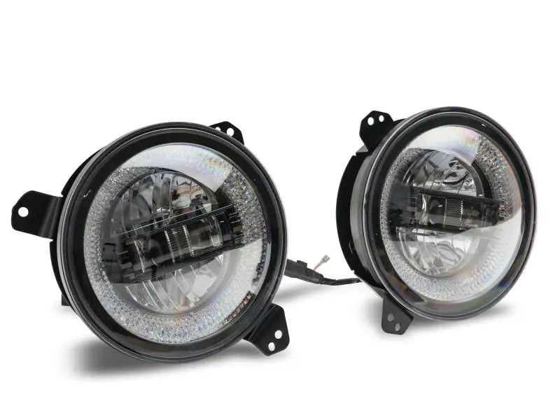 Raxiom 18-22 Jeep Wrangler JL/JT Axial Series LED Headlights- Black Housing (Clear Lens) - Truck & Automotive