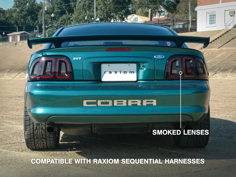 Raxiom 96-98 Ford Mustang Icon LED Tail Lights- Black Housing (Smoked Lens) - Truck & Automotive
