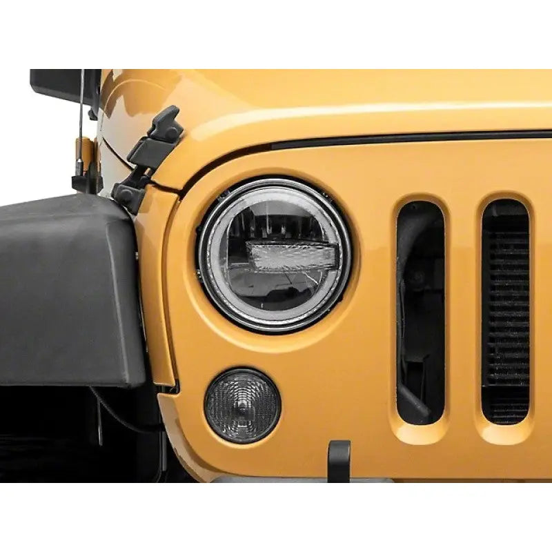 Raxiom J155018 Raxiom 97-18 Jeep Wrangler TJ/JK 7-Inch LED Headlights w/ Halos- Black Housing (Clear Lens) - J155018