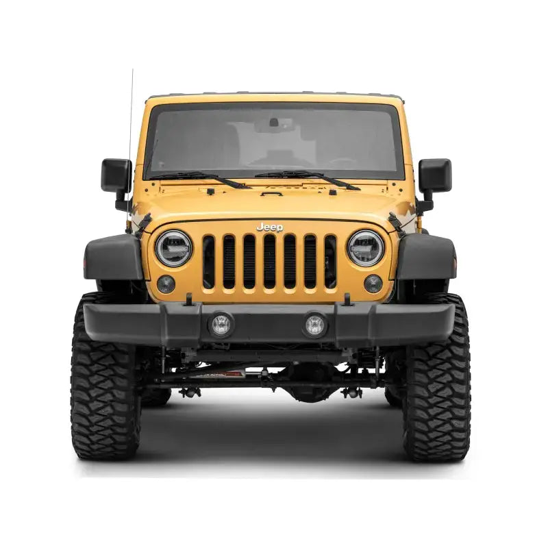 Raxiom 97-18 Jeep Wrangler TJ/JK 7-Inch LED Headlights w/ Halos- Black Housing (Clear Lens) - J155018
