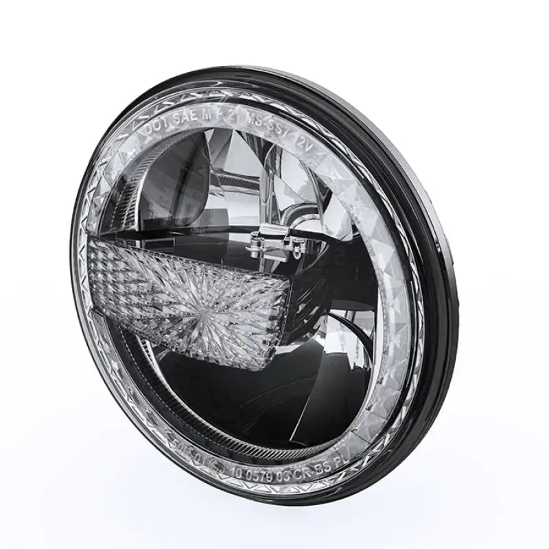 Raxiom 97-18 Jeep Wrangler TJ/JK 7-Inch LED Headlights w/ Halos- Black Housing (Clear Lens) - J155018