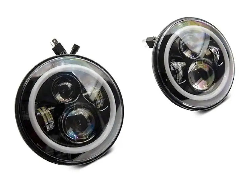 Round LED headlights with RGB halo for Jeep Wrangler TJ/JK from Raxiom