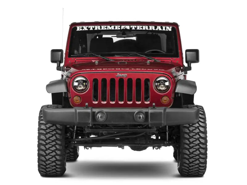 Raxiom 97-18 Jeep Wrangler TJ/JK Axial Series LED Daymaker Headlights- Black Housing (Clear Lens) - Truck & Automotive
