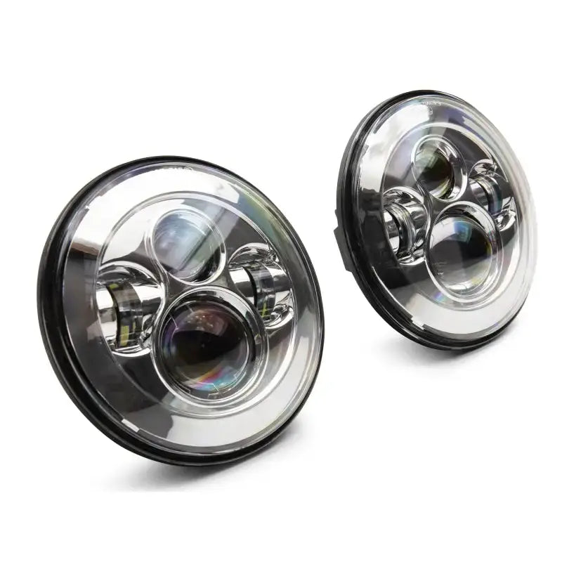 Pair of round LED Daymaker headlights with chrome housing for Jeep Wrangler TJ/JK