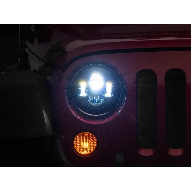 Raxiom 97-18 Jeep Wrangler TJ/JK Axial Series LED Daymaker Headlights- Black Housing (Clear Lens) - Truck & Automotive