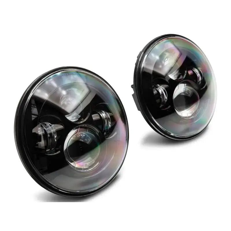 Raxiom 97-18 Jeep Wrangler TJ/JK Axial Series LED Daymaker Headlights- Black Housing (Clear Lens) - Truck & Automotive