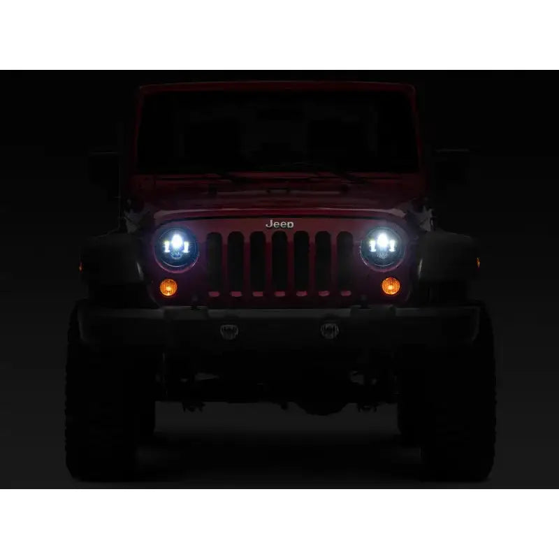 Raxiom 97-18 Jeep Wrangler TJ/JK Axial Series LED Daymaker Headlights- Black Housing (Clear Lens) - Truck & Automotive