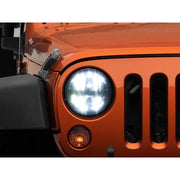 Raxiom J108039 Raxiom 97-18 Jeep Wrangler TJ/JK Axial Series LED Headlights- Black Housing (Clear Lens)