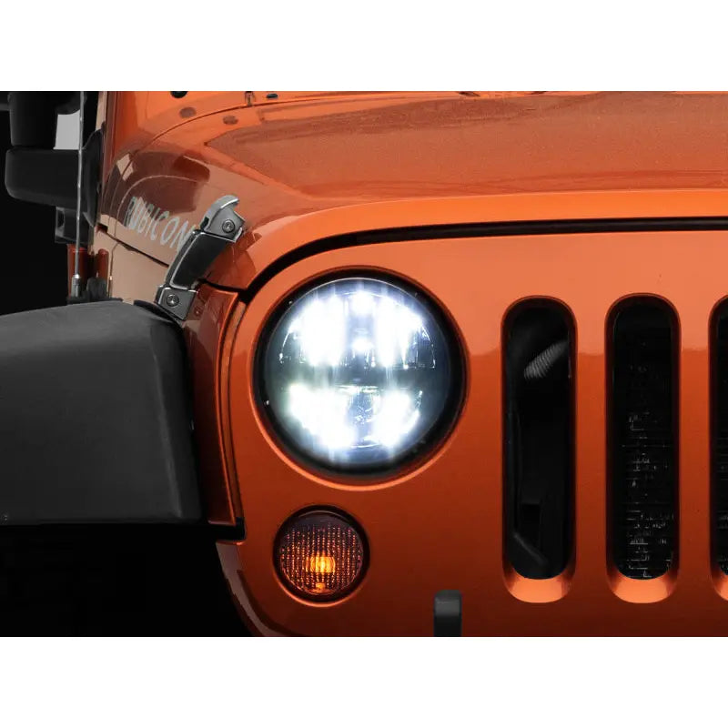 Raxiom J108039 Raxiom 97-18 Jeep Wrangler TJ/JK Axial Series LED Headlights- Black Housing (Clear Lens)
