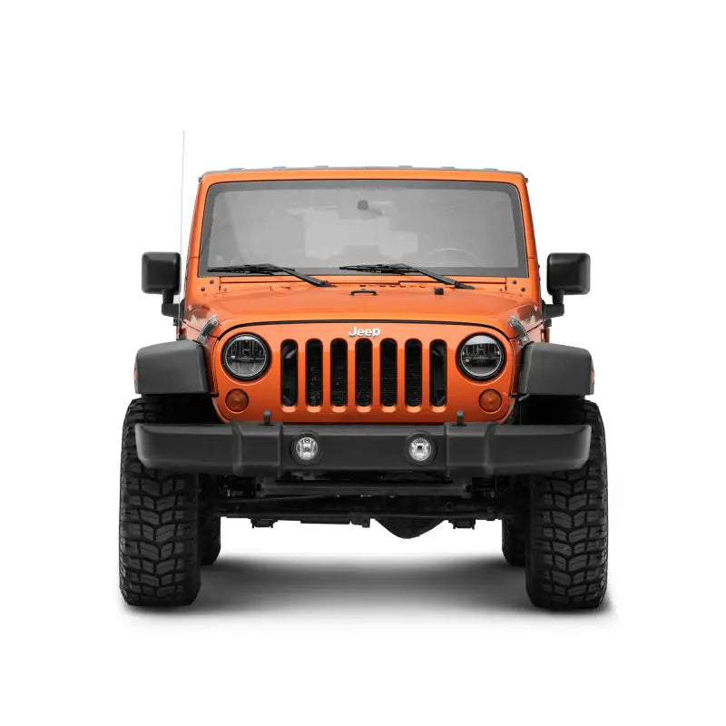 Raxiom J108039 Raxiom 97-18 Jeep Wrangler TJ/JK Axial Series LED Headlights- Black Housing (Clear Lens)