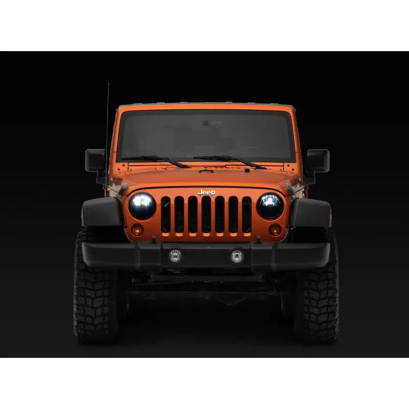 Raxiom J108039 Raxiom 97-18 Jeep Wrangler TJ/JK Axial Series LED Headlights- Black Housing (Clear Lens)