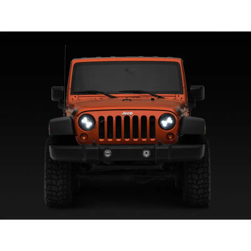 Raxiom J108047 Raxiom 97-18 Jeep Wrangler TJ/JK Axial Spider LED Headlight w/ Amber DRL- Chrome Hsng (Clear Lens)