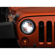 Raxiom J108047 Raxiom 97-18 Jeep Wrangler TJ/JK Axial Spider LED Headlight w/ Amber DRL- Chrome Hsng (Clear Lens)