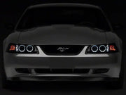 Raxiom 99-04 Ford Mustang Dual LED Halo Projector Headlights- Black Housing (Smoked Lens) - Truck & Automotive